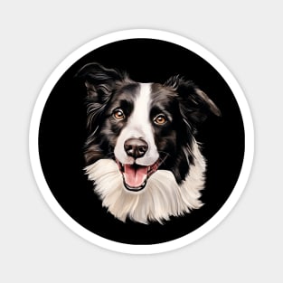 Border Collie Watercolor Portrait Magnet